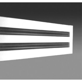 Difusor lineal sectorizado  MADEL LSD-AR+PLSD-R 1x1700mm con plenum y regulación . Acabado anodizado plata mate