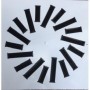 Difusor rotacional cuadrado de aletas en disposición radial inclinada MADEL AXO-SY 800 lacado blanco