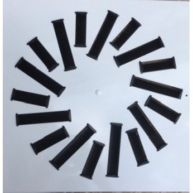 Difusor rotacional cuadrado de aletas en disposición radial inclinada MADEL AXO-SY 800 lacado blanco