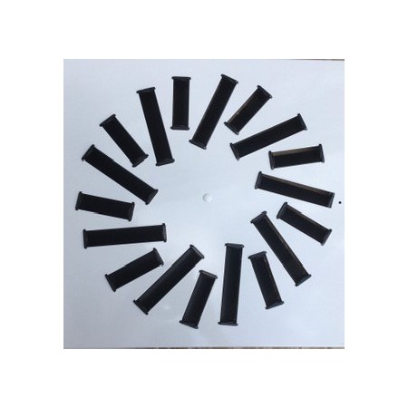Difusor rotacional cuadrado de aletas en disposición radial inclinada MADEL AXO-SY 800 lacado blanco