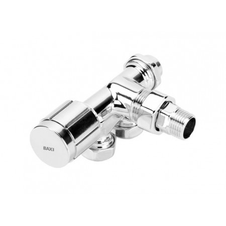 Llave monotubo cromada vertical escuadra izquierda rosca macho base 16 BAXI NT 1/2"