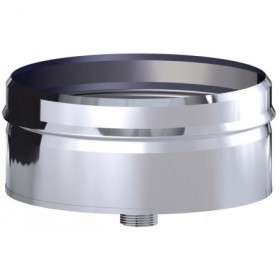 Colector hollín con desagüe chimenea DINAK EI30VENT con junta inox. 304/304 Ø175/235mm