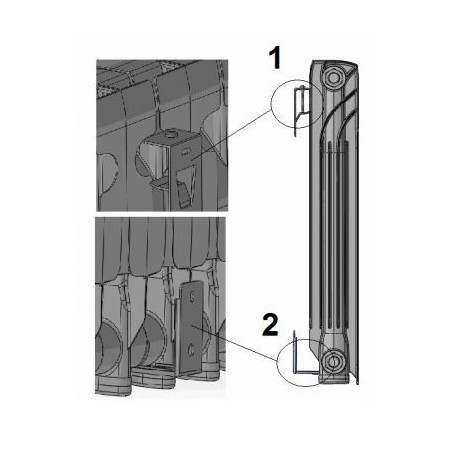 Soporte de pared ESCOELECTRIC para emisor eléctrico EF R500/85