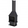 CHIMENEA METÁLICA TRES CRISTALES CON TURBINA Y CRISTAL VISION 12 KW LISBOA 3C VISION