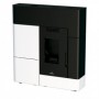 ESTUFA DE PELLET 12KW EXTRAPLANA NEGRO Y BLANCO CLARA