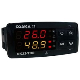 REGULADOR DIGITAL OSAKA TEMPERATURA+HUMEDAD OK 33-THR 32X74 DOBLE DISPLAY (90...240V.)