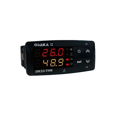 REGULADOR DIGITAL OSAKA TEMPERATURA+HUMEDAD OK 33-THR 32X74 DOBLE DISPLAY (90...240V.)