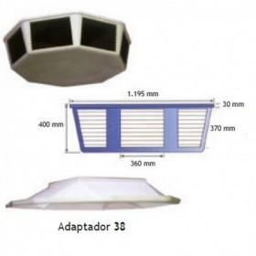 Difusor 8 rejillas más adaptador AGP-38 550x550mm para QA-160/230/255-D COOL BREEZE