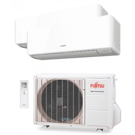 Aire acondicionado multisplit pared 2x1 FUJITSU ASY2025U11MI-KM refrigeración 4kW calefacción 4.4kW conexión WIFI R32 monofásico