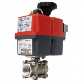 Válvula bola Inox. 3 Piezas 1/4" con actuador eléctrico J4C-S20