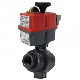 Válvula bola PVC roscar 3/4"-DN20 con actuador eléctrico J4C-S20