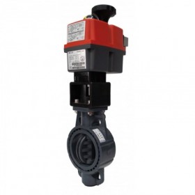 Válvula mariposa PVC 90 mm-DN80 con actuador eléctrico J4C-S55