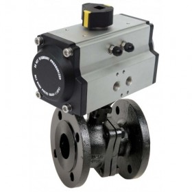 Válvula bola Hierro/Inox. DN15 con actuador neumático de simple efecto