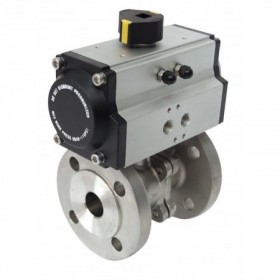 Válvula bola Inox./Inox. DN150 con actuador neumático de doble efecto