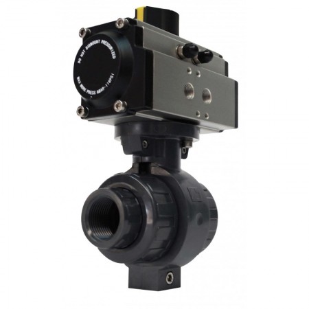 Válvula bola PVC encolar 25mm-DN20 con actuador neumático de simple efecto