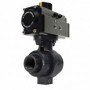 Válvula bola PVC roscar 1-1/4" con actuador neumático de doble efecto