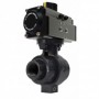 Válvula bola PVC roscar 2-1/2" con actuador neumático de doble efecto