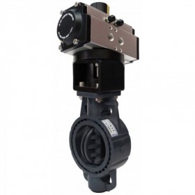 Válvula mariposa PVC 315mm-DN300 con actuador neumático de simple efecto