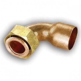Racor 2 piezas soldar 12 rosca 1/2" curvo plano ref. 2agcu