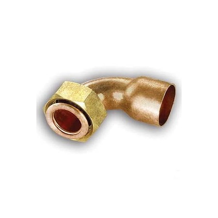 Racor 2 piezas soldar 12 rosca 1/2" curvo plano ref. 2agcu
