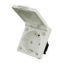 ▷ Base Empotrable 16A A Tornillo O,Con Tapa.Blanco Ip44 - Pack 20 uds