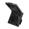 ▷ Base Empotrable 16A A Tornillo O,Con Tapa.Neg. Ip44 - Pack 20 uds