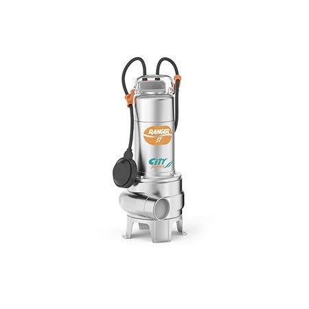 Electrobomba sumergible agua fecal inox. AISI-304 CITY PUMPS RANGER 08/35M ST vortex