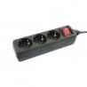 ▷ Base Múltiple 3 Tomas Con Interruptor .Negra | Ferreidea