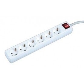 ▷ Base Múltiple 6 Tomas Con Interruptor 3 Metros ,Blanca | Ferreidea
