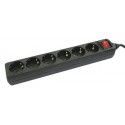 ▷ Base Múltiple 6 Tomas Con Interruptor Negra. | Ferreidea