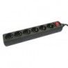 ▷ Base Múltiple 6 Tomas Con Interruptor Negra. | Ferreidea