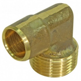 Codo 90º de latón soldar a Ø12 y rosca Macho 20x1.5 para baterías colectoras de G.L.P.