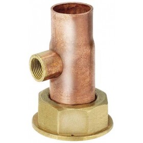 Racor dos piezas precintable 20x1.5 soldar Cu Ø15mm con toma roscada Hembra 1/4"