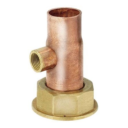 Racor dos piezas precintable 20x1.5 soldar Cu Ø18mm con toma roscada Hembra 1/4"