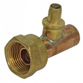 Racor dos piezas precintable 20x1.5 soldar Cu Ø15mm con toma débil calibre soldada
