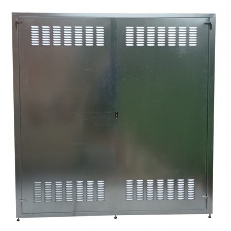 Caseta chapa galvanizada para equipo de seis botellas domésticas de GLP I-13. Medidas 2090 x 1400 x 700mm