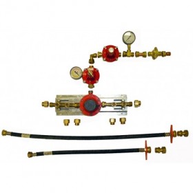 Kit instalación completa de batería de GLP 3+3 con inversor automático. liras. antirretorno. regulador y limitador