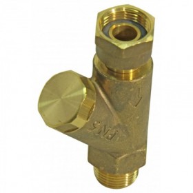 Filtro latón recto para GLP de 10 micras conexión tuerca loca 20x1.5 a macho 20x1.5