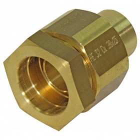 Enlace recto de latón a compresión para PE Ø32 y soldar a Cu Ø28mm