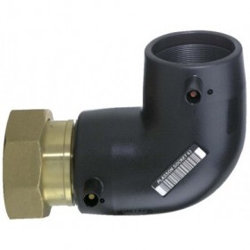 Codo 90° de transición electrosoldable PEØ63x tuerca loca 2"