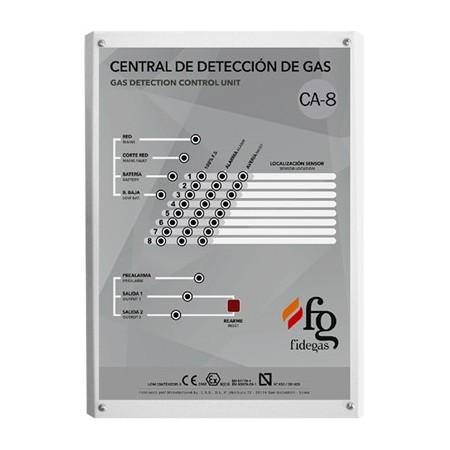 Central de detección para 8 sondas tipo S/3 FIDEGAS CA-8