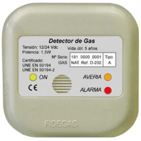 Detector de gas. vehículos de recreo b/p o gasolinas. barcos. caravanas. autos a gas FIDEGAS
