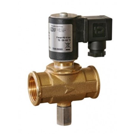 Electroválvula para gas MADAS rearme manual cuerpo laton N.C. Pmax: 6 bar hembra 3/4" 230VAC