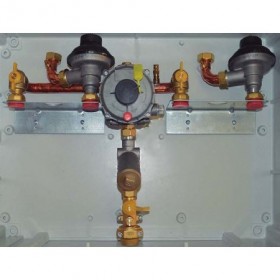 Conjunto MPB de 10 Nm3/h para dos G4 con Ps 150 mbar entrada PE Ø 32 MERCAGAS AS10B