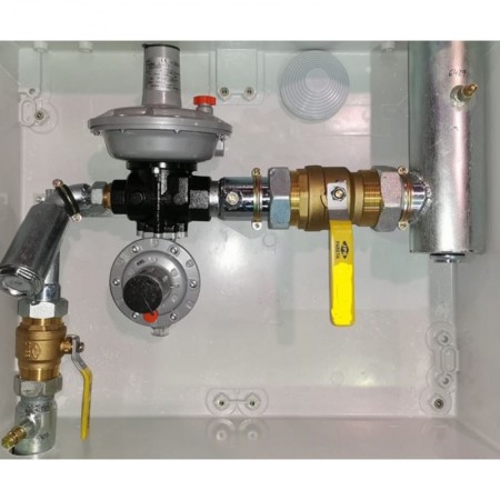 Conjunto MPB de 100 Nm3/h con Ps 55 mbar entrada Ac 1". Solo seguridad de Máx. MERCAGAS AS100M