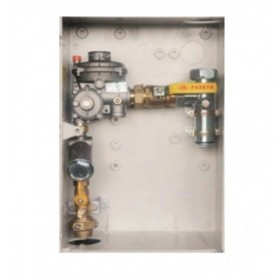 Armario MPB de 25 Nm3/h con Ps 22 mbar entrada PE Ø 32. Seguridad de Máx. y Min. MERCAGAS AS25Mm