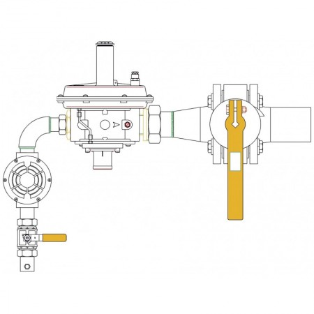 Armario MPB de 160 Nm3/h con Ps 22 mbar entrada AC 1-1/4". Seguridad de Máx.  MERCAGAS AS160M
