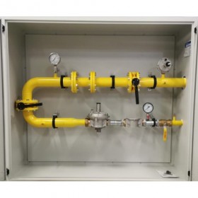 Armario  MPB para G100 en FIG I de pistones Ps: 100 mbar Q: 160 Nm3/h con máx. y min. MERCAGAS A100NGBP