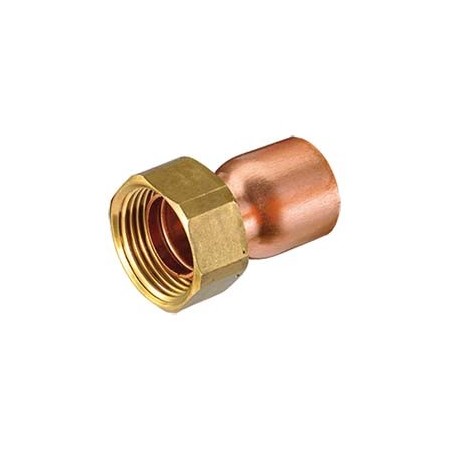 Racor de cobre recto precintable de 3/4" x 18 Cu