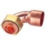 Racor de cobre abocardado curvo con tuerca de latón precintable de ½" x 15 cu